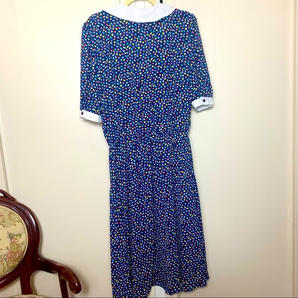 Vintage 80s does 40s polka dot dress - Picture 2 of 3